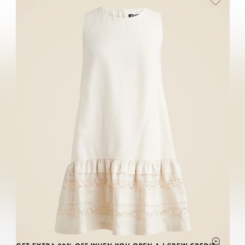 Jcrew Maxine ruffle-trim dress in linen Small Tall